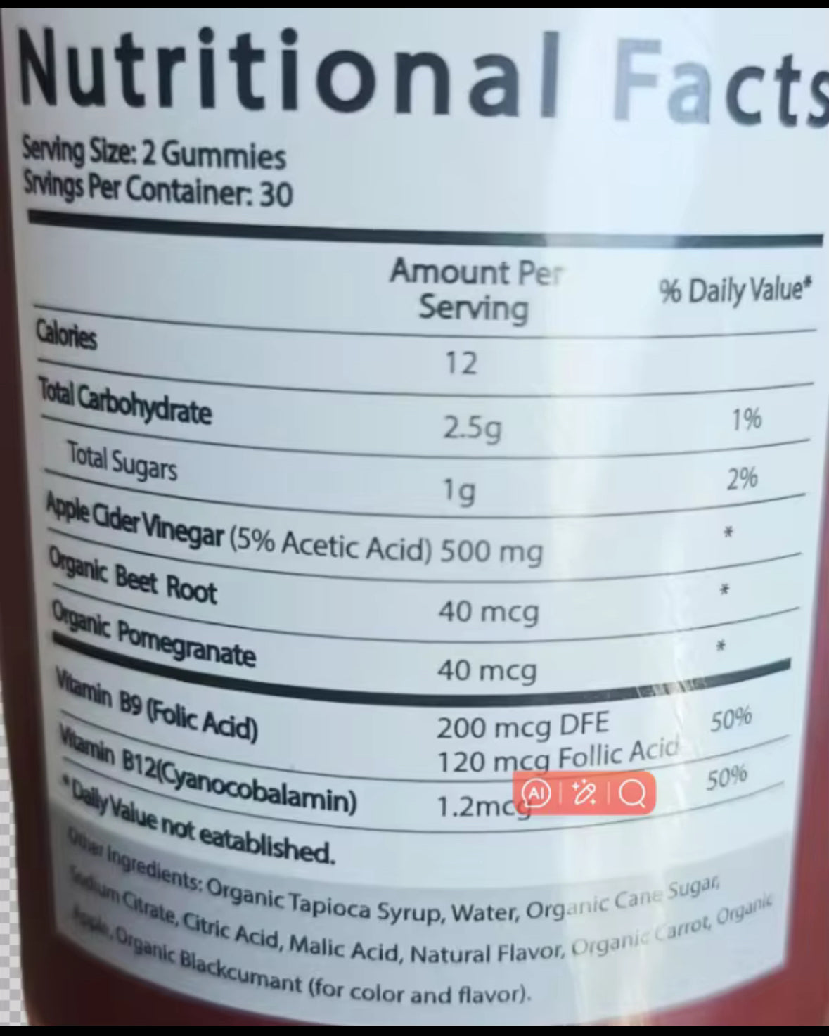 Apple cider vinegar(Qualux keto